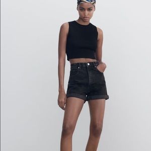 Zara high-waist mom shorts